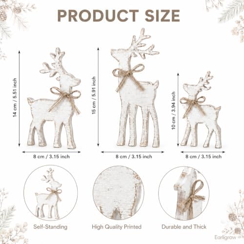 Christmas Decorations Indoor, 3pcs Christmas Reindeer Home Decor - Image 4