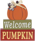 MEETYAMOR Fall Decorations for Home, Large Size 3-Layered Wood Block Pumpkin Sign for Thanksgiving Decor, Thanksgiving Decorations for Home, Autumn Sign with Welcome Lettered Centerpieces by MEETYAMOR