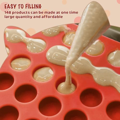 HKNMTT Mini Semi Sphere Shape Molds Silicone, 148 Cavities Round Baking Moulds for Dog Treats Snack Candy Chocolate Chip Cookie Wax Yogurt Melts, Oven Safe Small Half Ball Pellet Sheets - Image 2