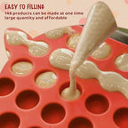 HKNMTT Mini Semi Sphere Shape Molds Silicone, 148 Cavities Round Baking Moulds for Dog Treats Snack Candy Chocolate Chip Cookie Wax Yogurt Melts, Oven Safe Small Half Ball Pellet Sheets - Image 2