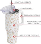 Fall Tumbler with Lid and Straw 40oz,Orange Pumpkin Maple Leaves Vacuum Autumn Insulated Leak Proof Tumbler,Farmhouse Cute Gifts Women Girls,Fall Accessories Stainless Steel Coffee Cup - Image 4
