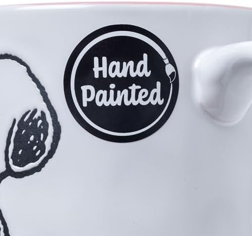 Silver Buffalo Peanuts Snoopy Beach, Wax Resist Ceramic Pottery Mug, 17oz - Image 4