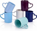 10oz Blue Ceramic Coffee Mugs Set of 6, Stackable Coffee Cups by Pickmesh