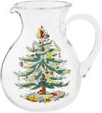 Spode Christmas Tree Glass Pitcher with Handle, 96 Oz - Beverage Server by Spode