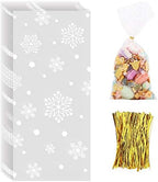 CCINEE Snowflake Treat Bag,Christmas Cellophane Bag with Twist Ties Candy Cookie Bags for Party Supplies,120PCS by CCINEE