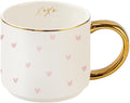 Sweet Water Decor Heart XOXO Coffee Mug with Gold Handle, 14oz Fine Bone China Tea Cup for Hot & Cold Drinks, Gift Idea for Friend, Sister, Wife & Valentines Day by SweetWaterDecor