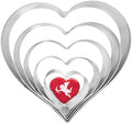 5PCS Large Heart Cookie Cutter 5" 3.78" 3.1" 2.35" 1.61" Heart Cookies Molds Stainless Steel Cutter Set for Mother's Day, Father's Day, Valentine's Day by TUZICAKE