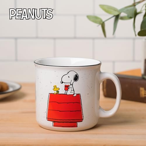 Silver Buffalo Peanuts Snoopy and Woodstock, Ceramic Camper Mug, 20oz - Image 4