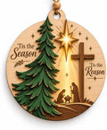 Christian Christmas Ornament, Nativity Cross, Jesus is the Reason Decor by Rusaten