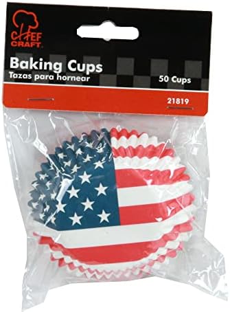 Chef Craft Paper Patterned Cupcake Liners, 50 count, Red/White/Blue - Image 2