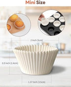 Bake Choice 400pcs White Cupcake Liners for Baking, Mini Muffin Liners - Image 4