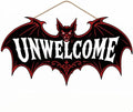 Halloween Decorations - Funny Gothic Bat Wooden Sign for Front Door by OHOME