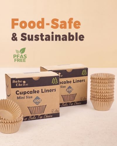Bake Choice 400pcs Mini Cupcake Liners for Baking, Muffin Liners - Image 4