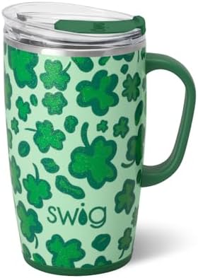 Swig Life 18oz Insulated Travel Mug with Handle & Lid, Lucky Leopard by SwigLife
