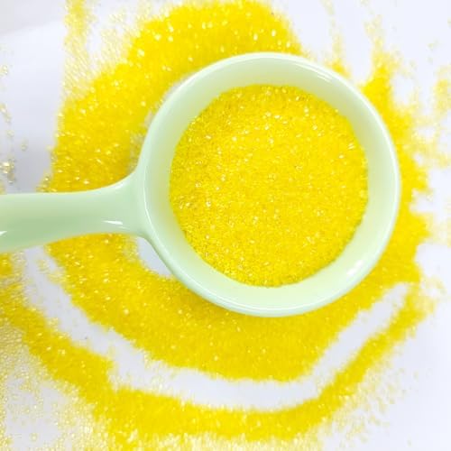 Edible Yellow Sanding Sugar Sprinkles 142g/ 5.01oz Sugar Crystals for Cake Decorating Candy Baking Decorations Ice Cream Toppings and Cookie Decorating for Valentines Halloween Christmas - Image 4