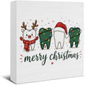Dental Christmas Decor, Cute Christmas Teeth Wooden Sign Decorations by EUDOSI
