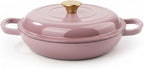 3 Quart Enameled Cast Iron Braiser, Non Stick Enameled Cast Iron Skillet by Fijinhom
