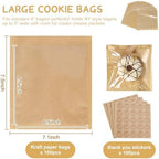 Paper Sandwich Bags Sealable Bagel Bags Kraft Brown Cookie Bags with Window - Image 2