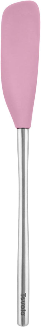 Tovolo Jar Spatula Silicone Long Stainless Steel Handle Scraper Spatula Pink by Tovolo