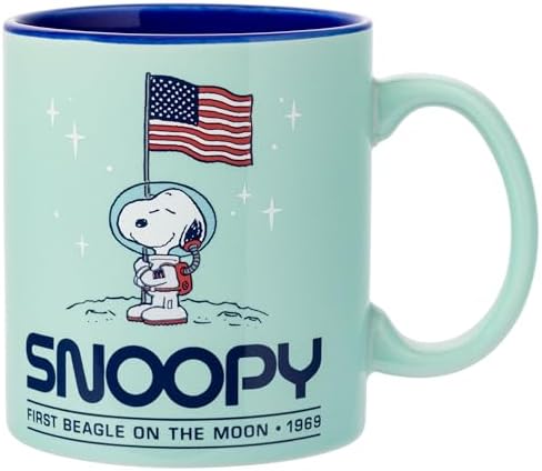 Silver Buffalo Peanuts Beagle on the Moon Snoopy Space, Ceramic Mug, 20oz by SilverBuffalo