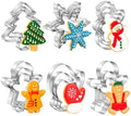 BYkooc Christmas Cookie Cutter Set,18 Piece Stainless Steel Winter Christmas Cookie Cutters Shapes for Baking - Christmas Tree,Snowflake,Snowman,Gingerbread Man,Gingerbread Girl,Mitten, Silver by BYkooc