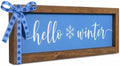 Hello Winter Sign, Shelf, Tabletop, Wall Decor Art for Indoor by flangairy
