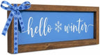 Hello Winter Sign, Shelf, Tabletop, Wall Decor Art for Indoor by flangairy