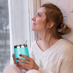 MEZMUT 12 Oz Insulated Wine Tumbler Bulk with Lid Wine Glass(Teal,4 Pack) - Image 5