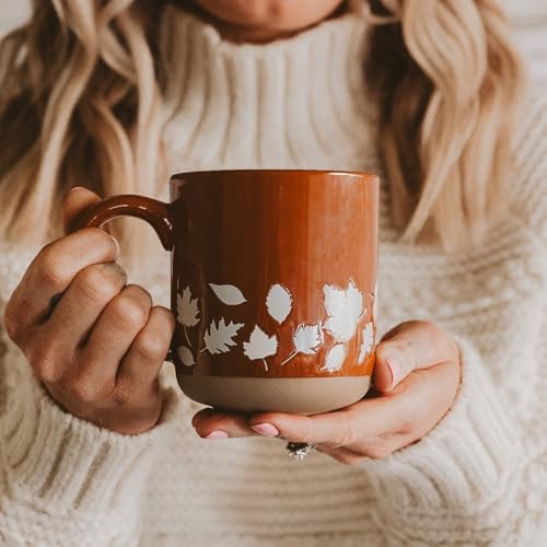 Sweet Water Decor Fall Mug Handcrafted Stoneware Coffee Mug with Autumn Leaves Design, 14 oz - Cozy and Stylish Fall Coffee Mugs - Unique Durable Fall Mugs for Autumn - Perfect Fall Mug for Gifting - Image 4