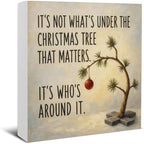 Christmas Tree Home Decor, Inspirational Quotes Christmas Wooden Sign by EUDOSI
