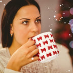 Vesici Christmas Mugs Ceramic Cute Coffee Mug with Handle,Red Bow - Image 6