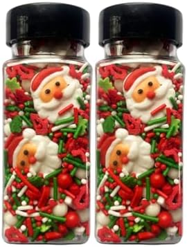 Santa Claus Sprinkles 7oz Candy Sugar Sprinkle Red and Green Sprinkles Cake Decorations Cupcake Toppers Cookie Decorating Ice Cream Celebrations - Image 5