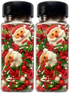 Santa Claus Sprinkles 7oz Candy Sugar Sprinkle Red and Green Sprinkles Cake Decorations Cupcake Toppers Cookie Decorating Ice Cream Celebrations - Image 5