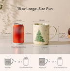 18 oz Large Ceramic Coffee Mug, Porcelain Tea Cup with Big Handle - Image 3