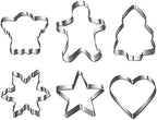 YXClife Christmas Cookie Cutter Set - Gingerbread Man, Snowflake, Christmas Tree, Heart, Star, Angel - 18 Piece Christmas Cookie Cutters, Cookie Cutters Christmas Shapes for Holiday Winter Baking - Image 7