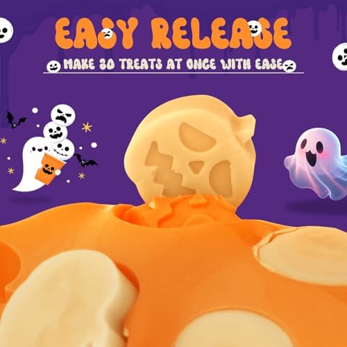 Pumpkin & Ghost Candy Silicone Molds for Halloween Small Chocolate, Wax Melts, Cake Decoration 15 Cavity Food Grade Bpa Free for Kids, Oven Safe DIY Homemade Mould Treat or Trick -2 PCS - Image 5