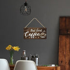 But First Coffee Sign - Wooden Coffee Bar Art, 6 x 12 Inch - Image 6
