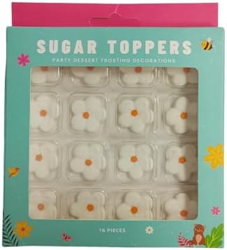 16 Pcs Edible White Sugar Flowers Cake Decorations Icing Decoration - Image 2