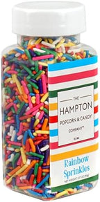 Rainbow Sprinkles Jimmies 3.17 oz, Sprinkles For Cake Decorating by TheHamptonPopcornCandyCompany