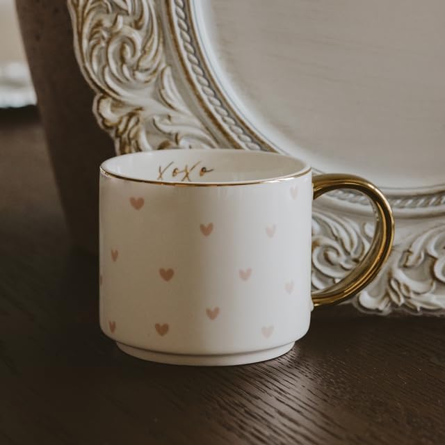 Sweet Water Decor Heart XOXO Coffee Mug with Gold Handle, 14oz Fine Bone China Tea Cup for Hot & Cold Drinks, Gift Idea for Friend, Sister, Wife & Valentines Day - Image 6