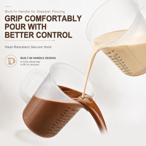 Palksky 2 Cup Measuring Cups with Spout, 16 oz Liquid Measuring Cups with Handle, Flexible Microwave Safe Measuring Cup for Baking, Cooking, Chocolate, Butter, Syrup - Image 4
