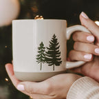 Sweet Water Decor Green Trees Coffee Mug, 14oz Stoneware Holiday Mug, Microwave & Dishwasher Safe, Large Winter Christmas Cup for Coffee, Tea & Hot Cocoa, Stocking Stuffers for Women, Cozy Gift Ideas - Image 4