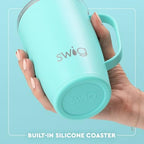 Swig Life 18oz Travel Mug, Insulated Tumbler with Handle and Lid, Cup Holder Friendly, Dishwasher Safe, Travel Coffee Cup, Easter Basket Stuffers, Easter Gifts for Women (Bunny Trail) - Image 5
