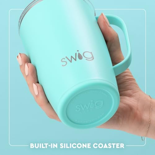 Swig Life 18oz Travel Mug, Insulated Tumbler with Handle and Lid, Cup Holder Friendly, Dishwasher Safe, Travel Coffee Cup, Easter Basket Stuffers, Easter Gifts for Women (Bunny Trail) - Image 5