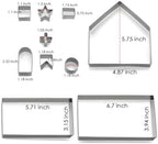 Gingerbread House Cookie Cutters Shapes Large, Set of 10 - Image 6