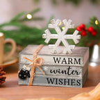 4 Pcs Winter Table Decorations Snowflake Tiered Tray Decor - Image 2
