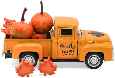 Thanksgiving Truck Decor, Fall Metal Pumpkin Truck, Harvest Decorations - Image 6