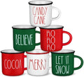 6 Pcs Christmas Mini Coffee Mugs Red White Hot Cocoa Coffee Cups by Suttmin