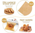 Paper Sandwich Bags Sealable Bagel Bags Kraft Brown Cookie Bags with Window - Image 7