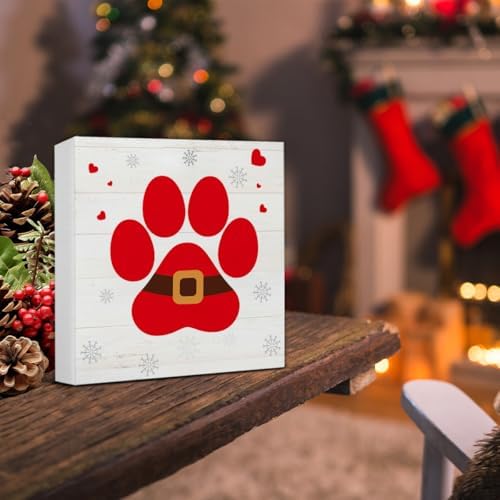 Farmhouse Christmas Decor, Christmas Decorations Indoor, Red Dog Paws - Image 5